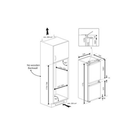 Zenith ZICSD473 54cm 70/30 Integrated Manual Fridge Freezer - Image 2