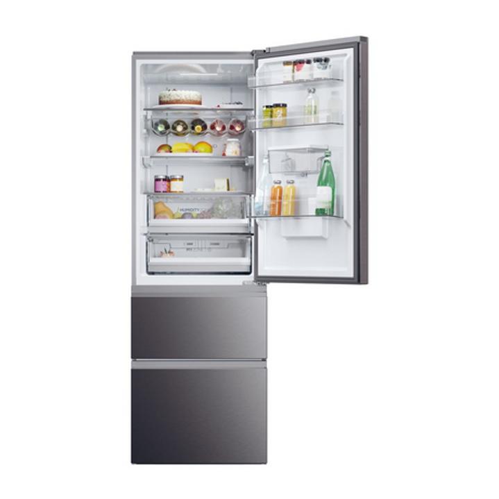 Haier HTW5618EWMP 185cm Tall 60/40 Frost Free Fridge Freezer - Dark Inox - Image 2
