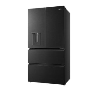 Haier HFR59F18CWMB 185.2cm Tall French Door Style Fridge Freezer - Black