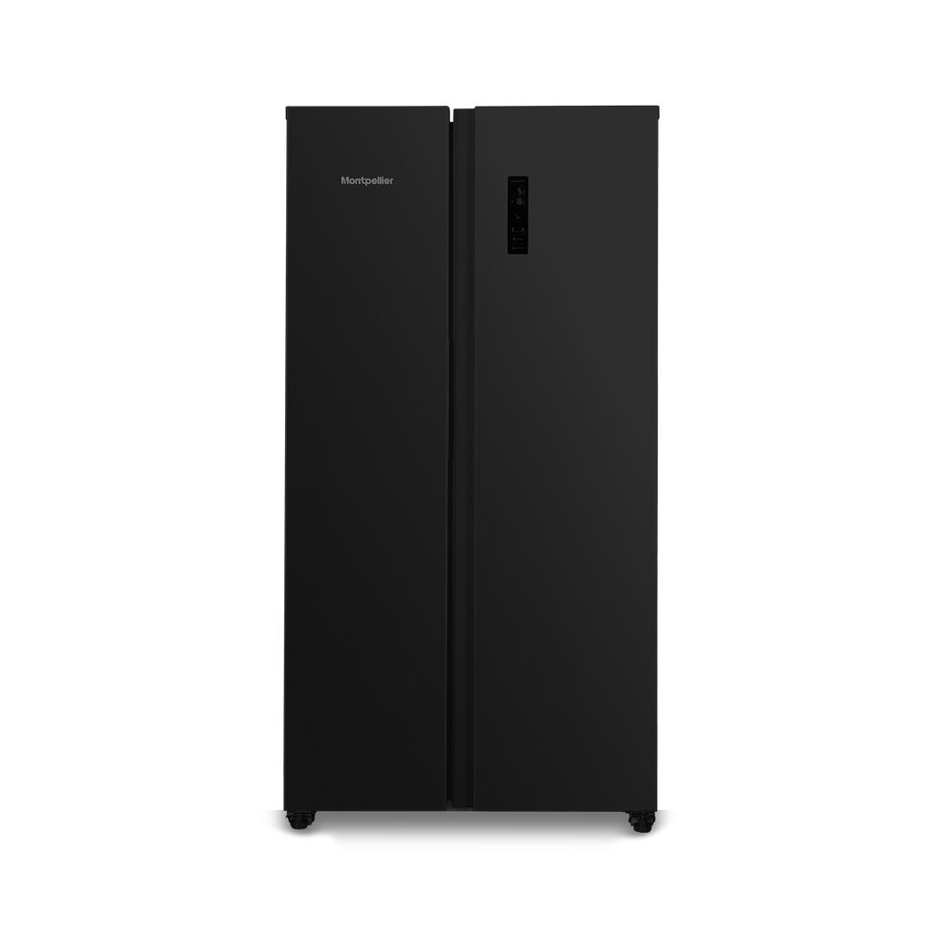 Montpellier MSBS442K American Style Side by Side Fridge Freezer in Black