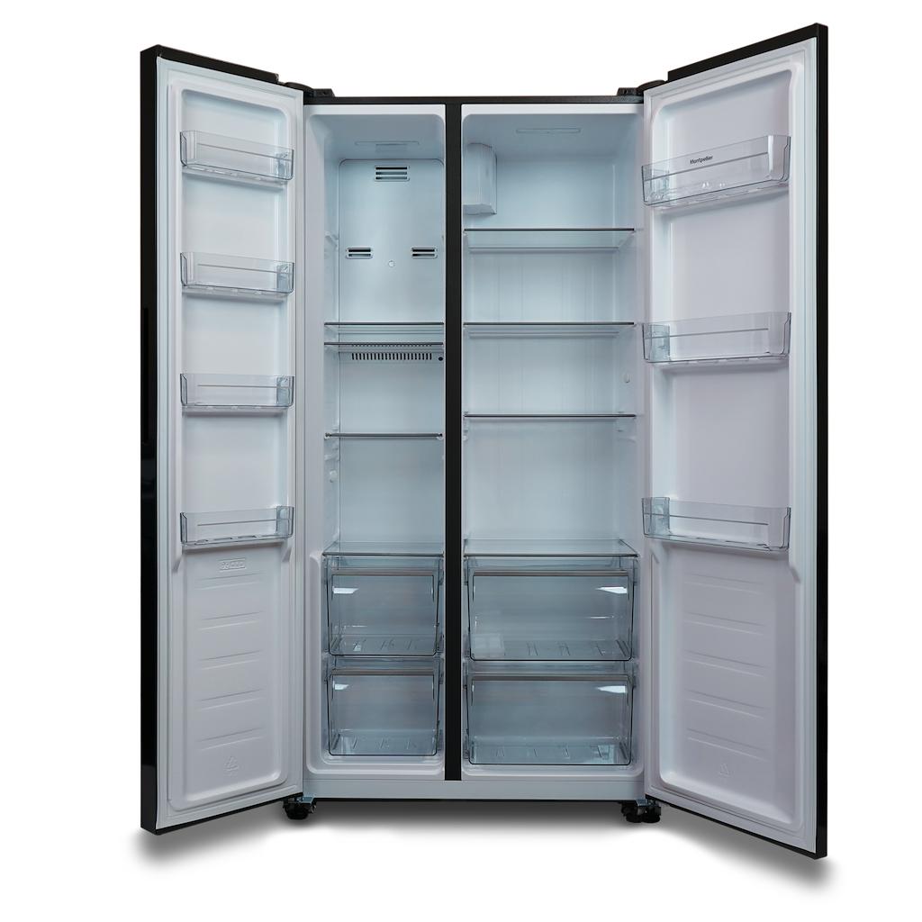 Montpellier MSBS442K American Style Side by Side Fridge Freezer in Black - Image 2